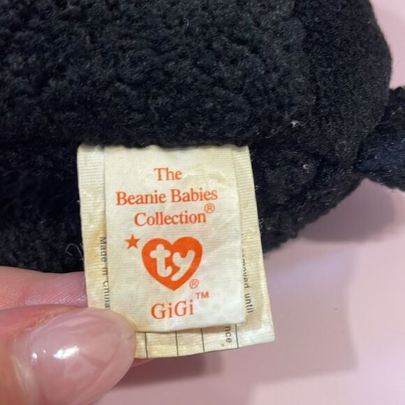 1998 Ty Original Beanie Baby GiGi the Black Poodle w Red Bows Good Used Conditi… - Picture 6 of 7